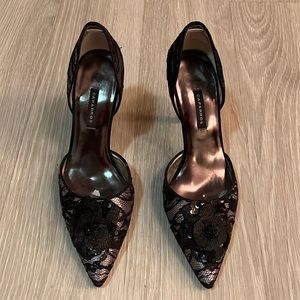 Lacy black dressy heels